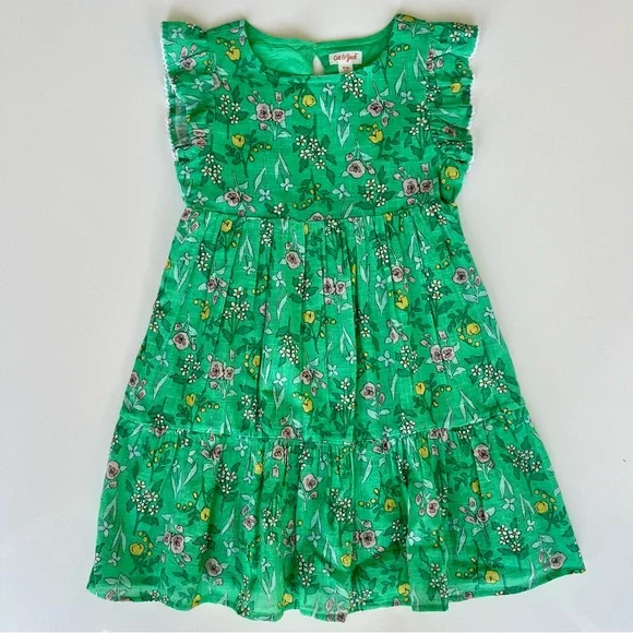 Cat & Jack | Dresses | Nwot Cat Jack Green Floral Spring Dress Size M 8 |  Poshmark
